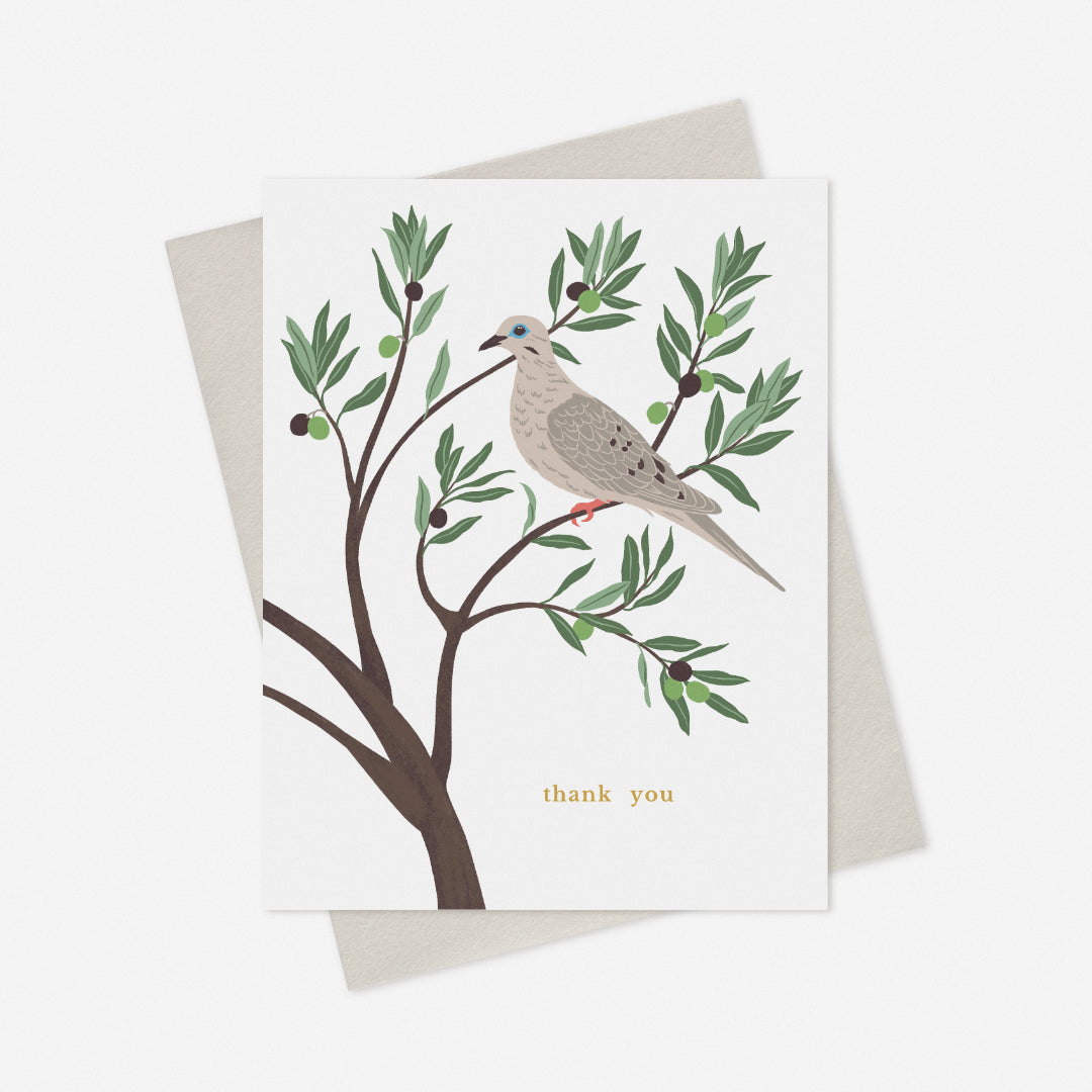 Doves & Olive Tree Thank You Card