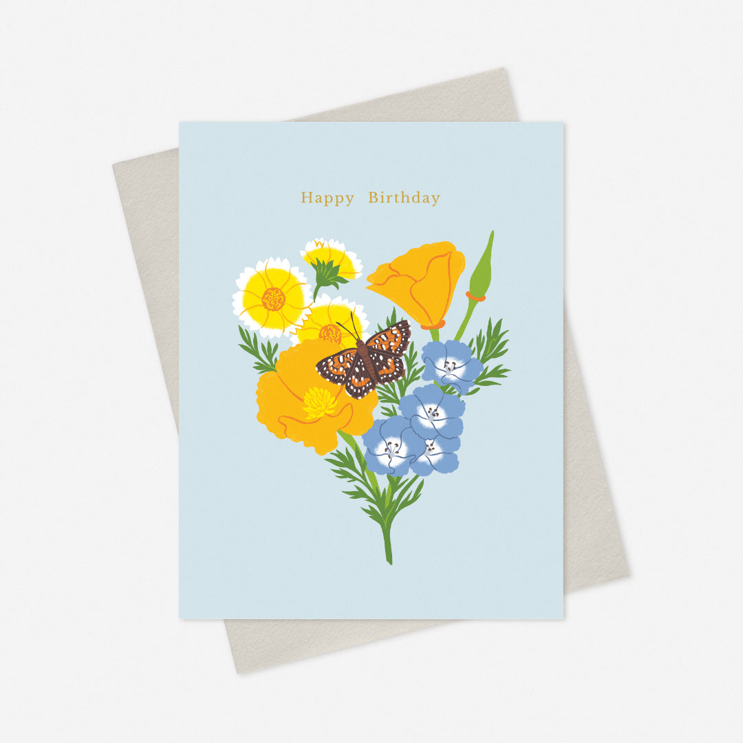 California Wildflowers Birthday Card