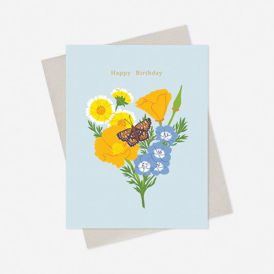 California Wildflowers Birthday Card