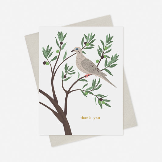 Doves & Olive Tree Thank You Card