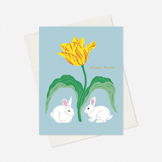 Easter Bunnies Gold Foil Card